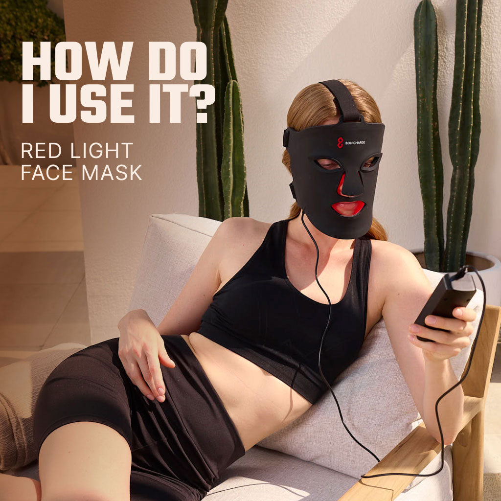 Woman Sitting On Chair Wearing Face Mask Adjusting The Temperature